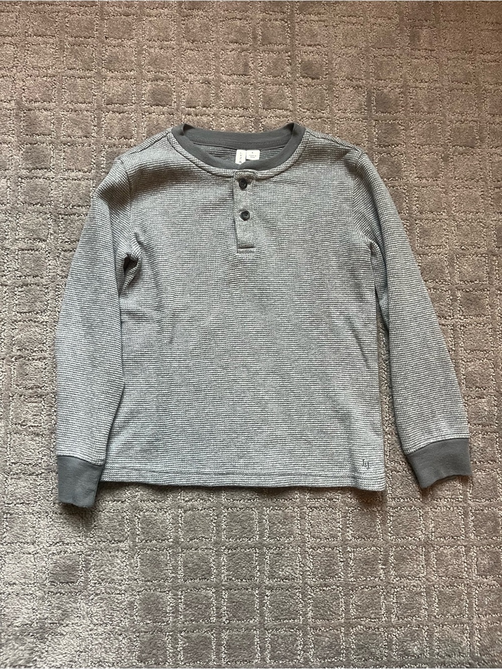 Soft Grey Long-Sleeve Henley Thermal Top for Kids - Brand: Janie & Jack